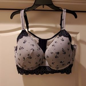 LANE BRYANT CACIQUE LONG LINE LACE BRA 44DDD